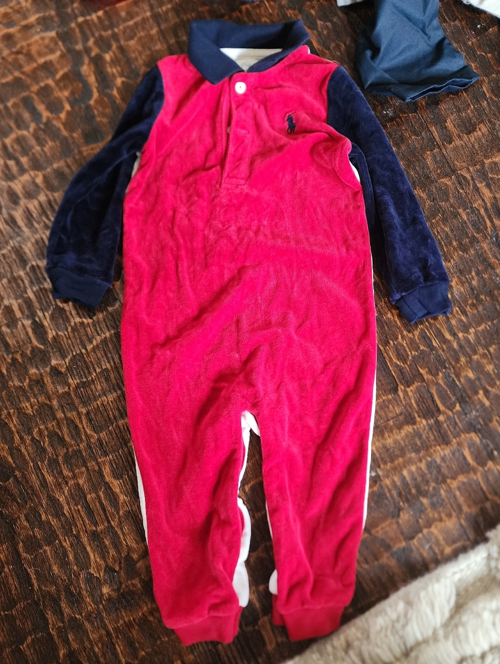 Ralph Lauren Velour Onesie